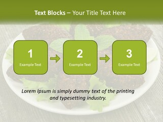 A Plate Of Food On A Wooden Table PowerPoint Template