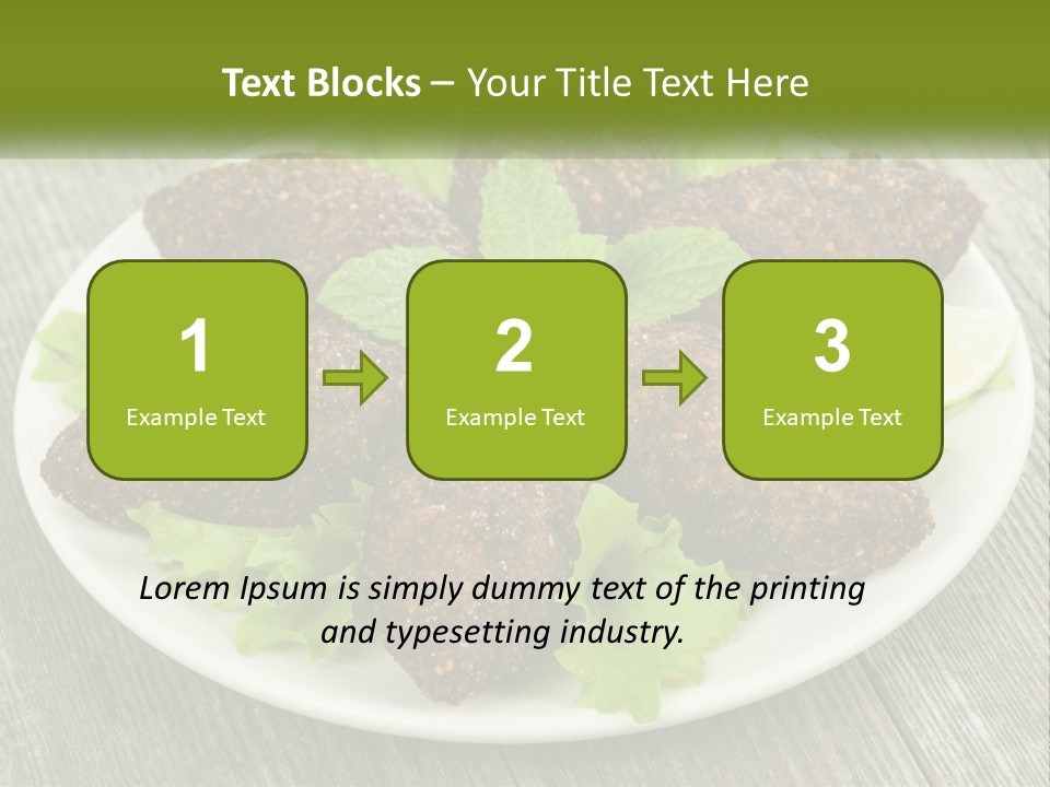 A Plate Of Food On A Wooden Table PowerPoint Template