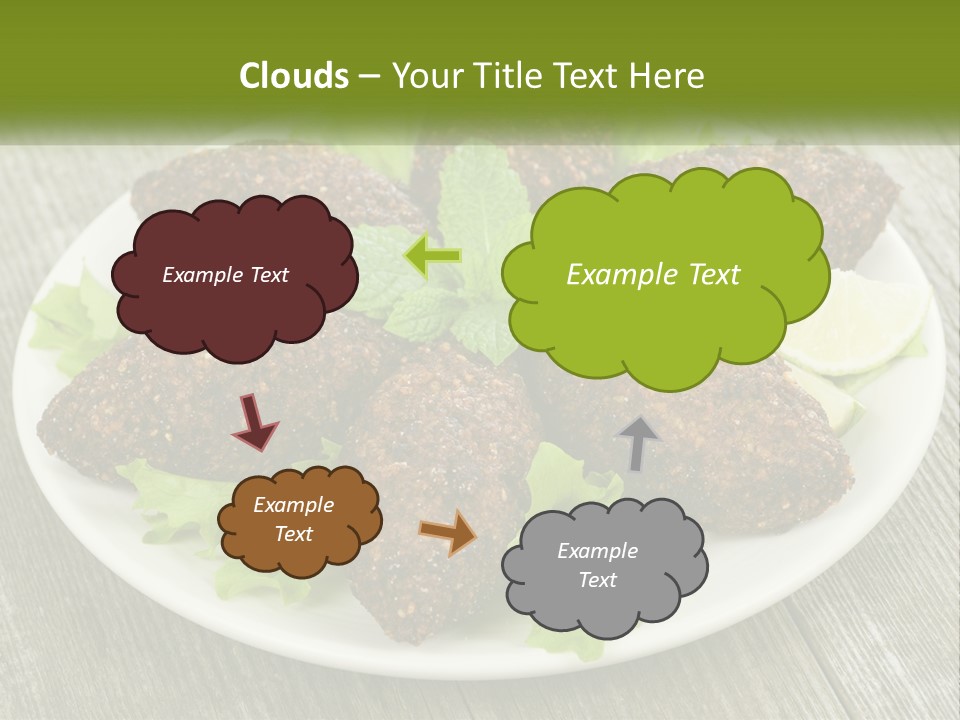 A Plate Of Food On A Wooden Table PowerPoint Template