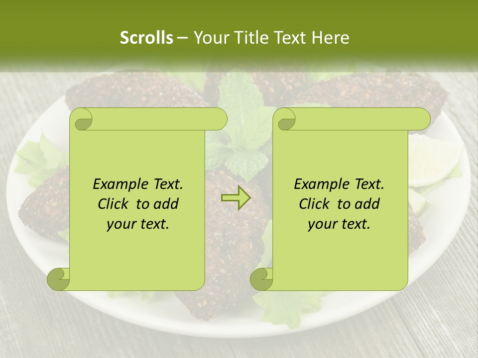 A Plate Of Food On A Wooden Table PowerPoint Template