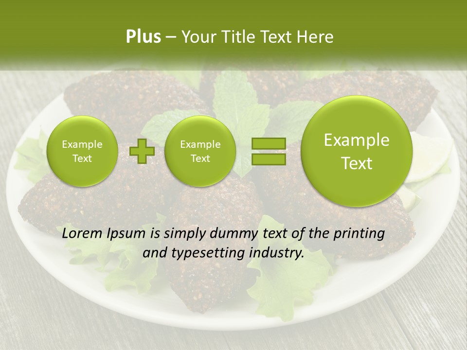 A Plate Of Food On A Wooden Table PowerPoint Template