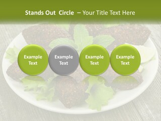 A Plate Of Food On A Wooden Table PowerPoint Template