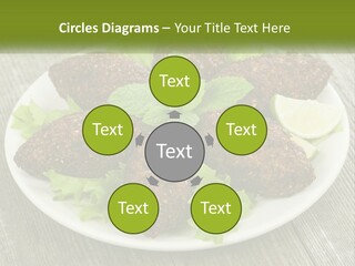 A Plate Of Food On A Wooden Table PowerPoint Template