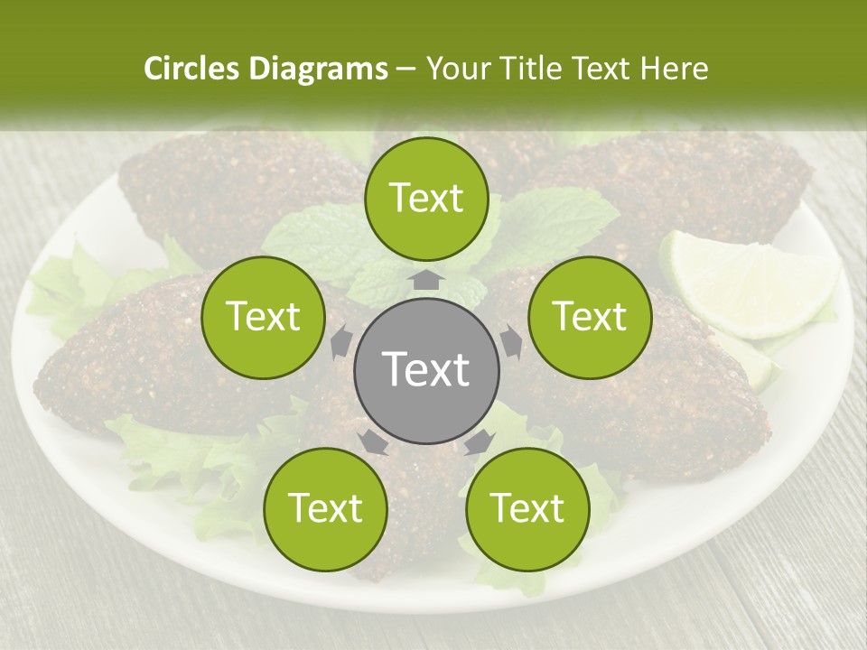 A Plate Of Food On A Wooden Table PowerPoint Template