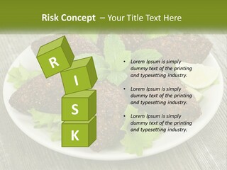 A Plate Of Food On A Wooden Table PowerPoint Template