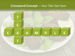 A Plate Of Food On A Wooden Table PowerPoint Template