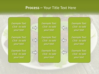 A Plate Of Food On A Wooden Table PowerPoint Template