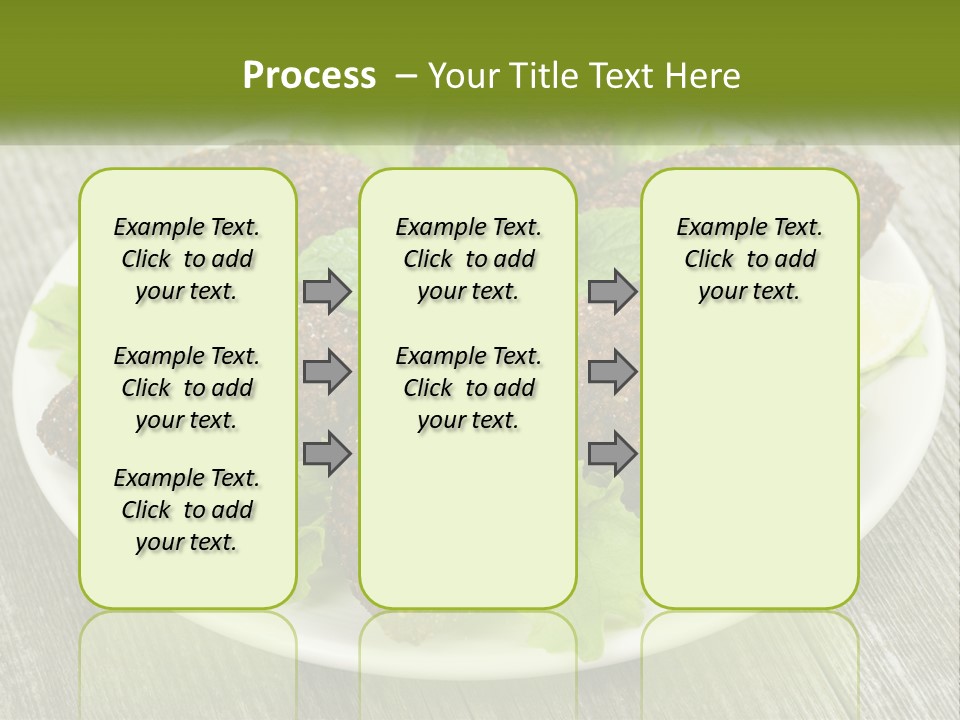 A Plate Of Food On A Wooden Table PowerPoint Template