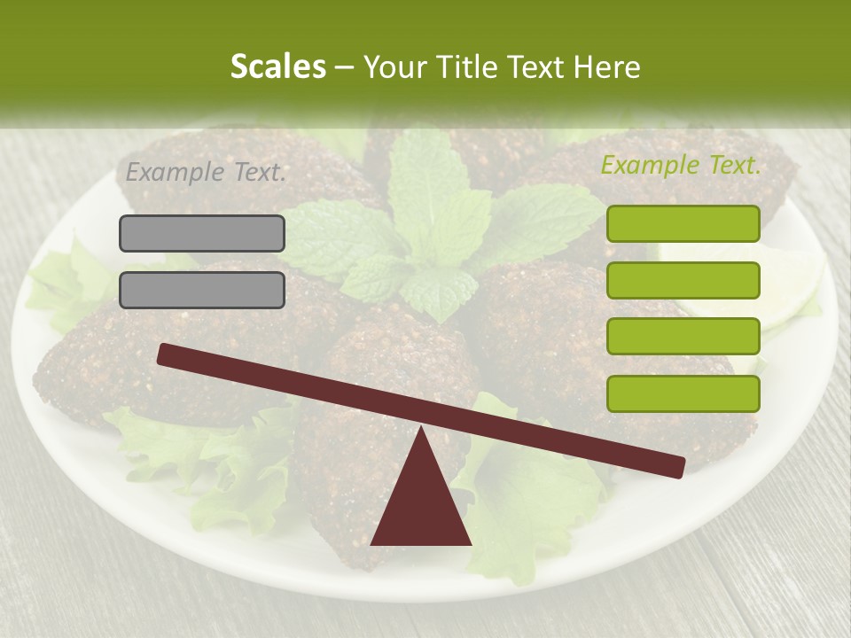 A Plate Of Food On A Wooden Table PowerPoint Template