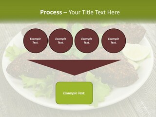 A Plate Of Food On A Wooden Table PowerPoint Template