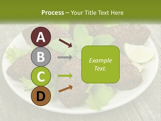 A Plate Of Food On A Wooden Table PowerPoint Template