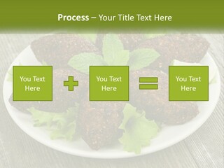A Plate Of Food On A Wooden Table PowerPoint Template