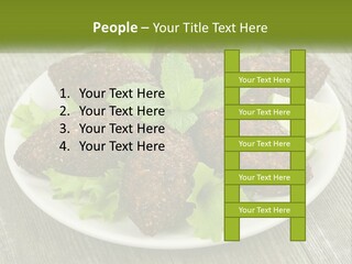 A Plate Of Food On A Wooden Table PowerPoint Template