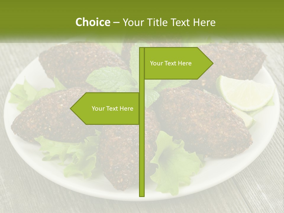 A Plate Of Food On A Wooden Table PowerPoint Template