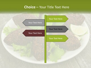 A Plate Of Food On A Wooden Table PowerPoint Template
