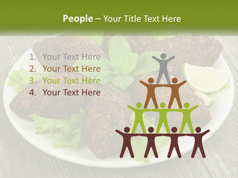 A Plate Of Food On A Wooden Table PowerPoint Template