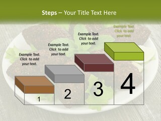 A Plate Of Food On A Wooden Table PowerPoint Template