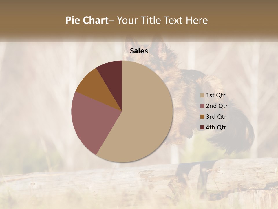 A Dog Jumping Over A Log In The Woods PowerPoint Template