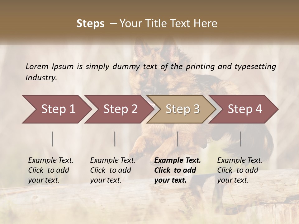 A Dog Jumping Over A Log In The Woods PowerPoint Template