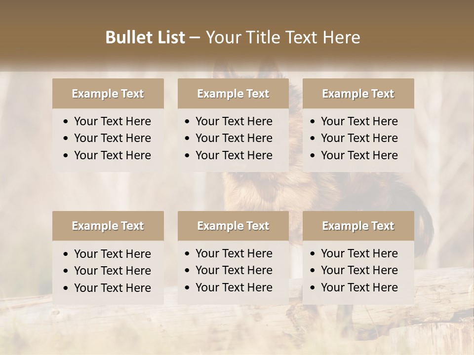 A Dog Jumping Over A Log In The Woods PowerPoint Template