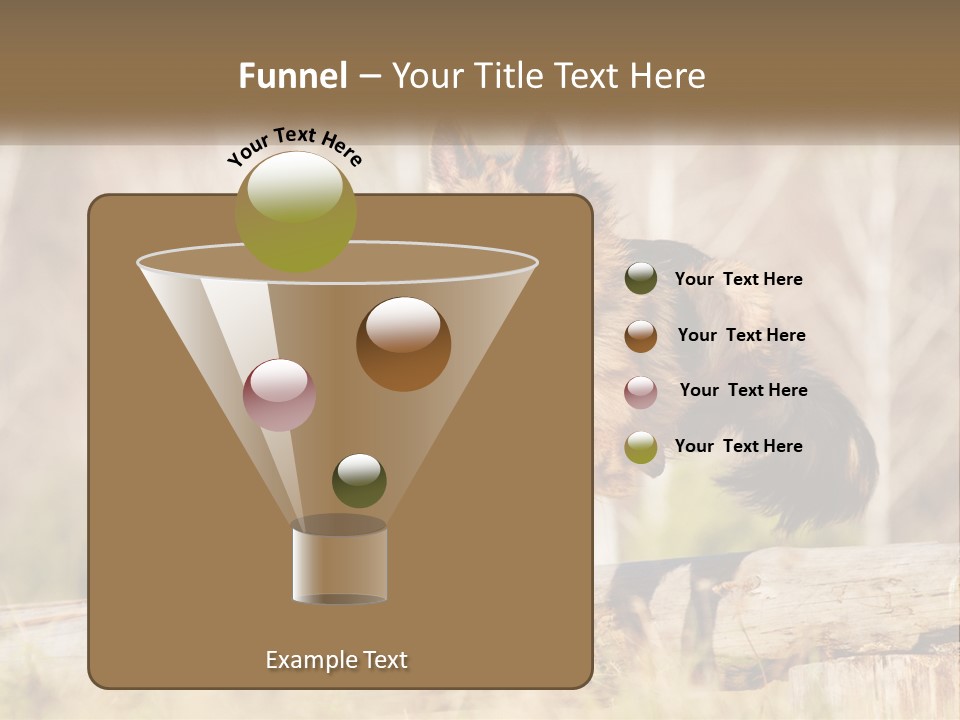 A Dog Jumping Over A Log In The Woods PowerPoint Template