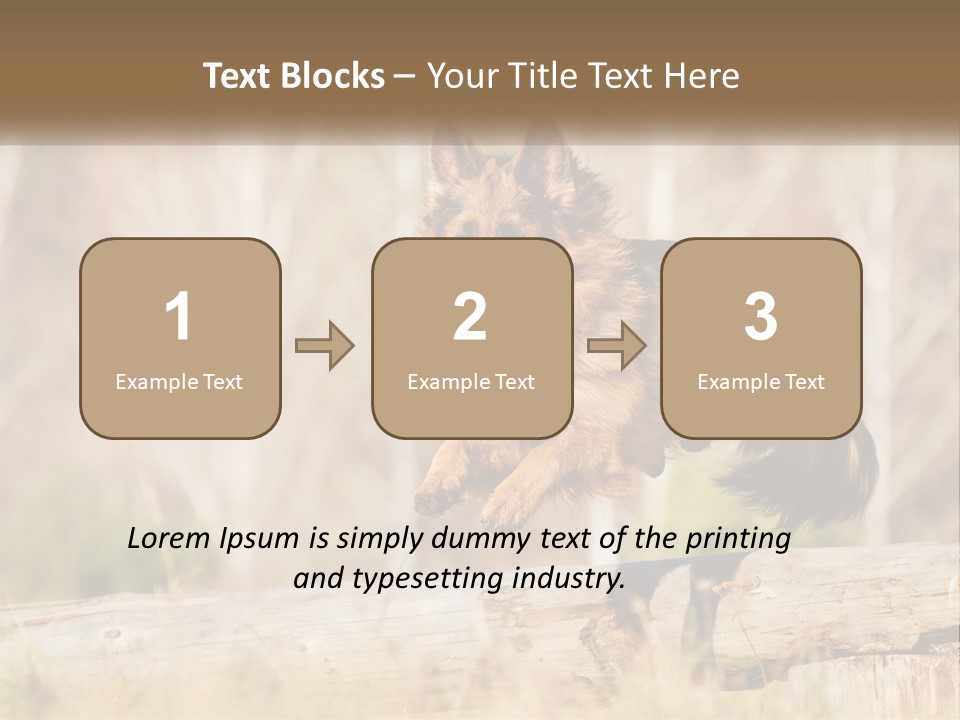 A Dog Jumping Over A Log In The Woods PowerPoint Template