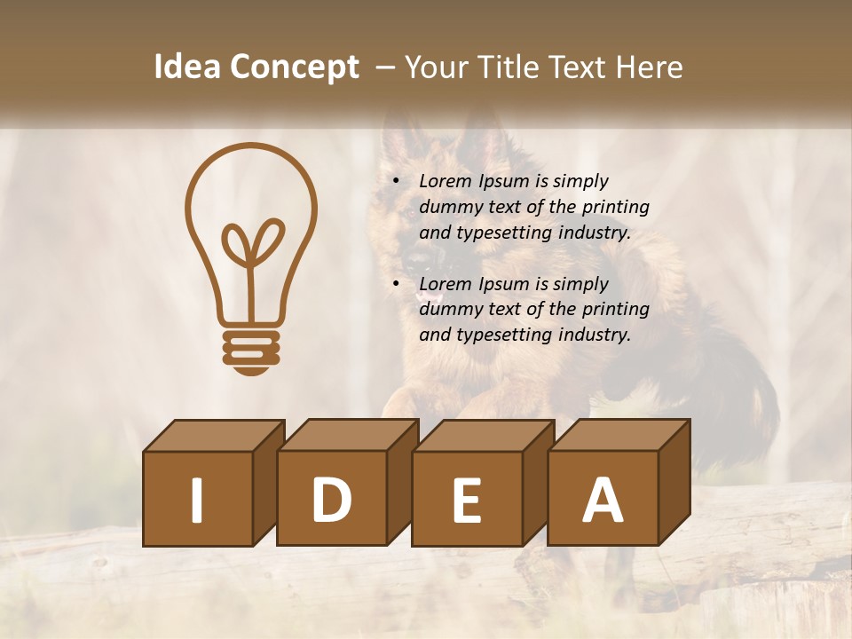 A Dog Jumping Over A Log In The Woods PowerPoint Template