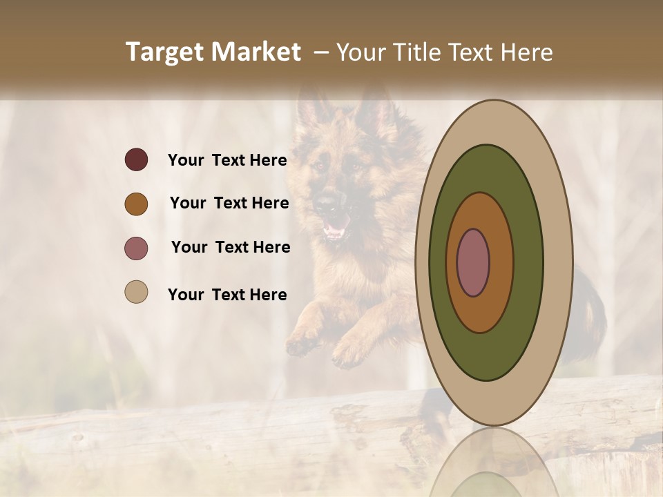 A Dog Jumping Over A Log In The Woods PowerPoint Template