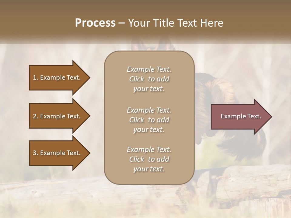 A Dog Jumping Over A Log In The Woods PowerPoint Template
