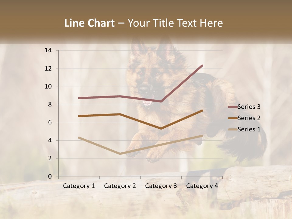 A Dog Jumping Over A Log In The Woods PowerPoint Template