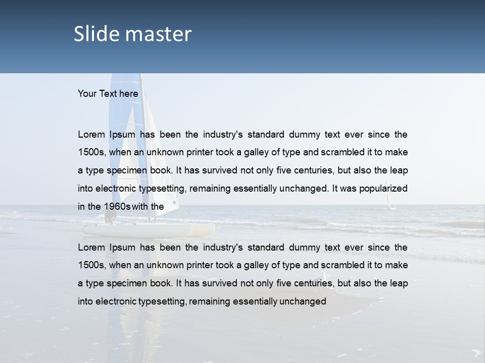 A Sailboat On The Beach With A Person On It PowerPoint Template