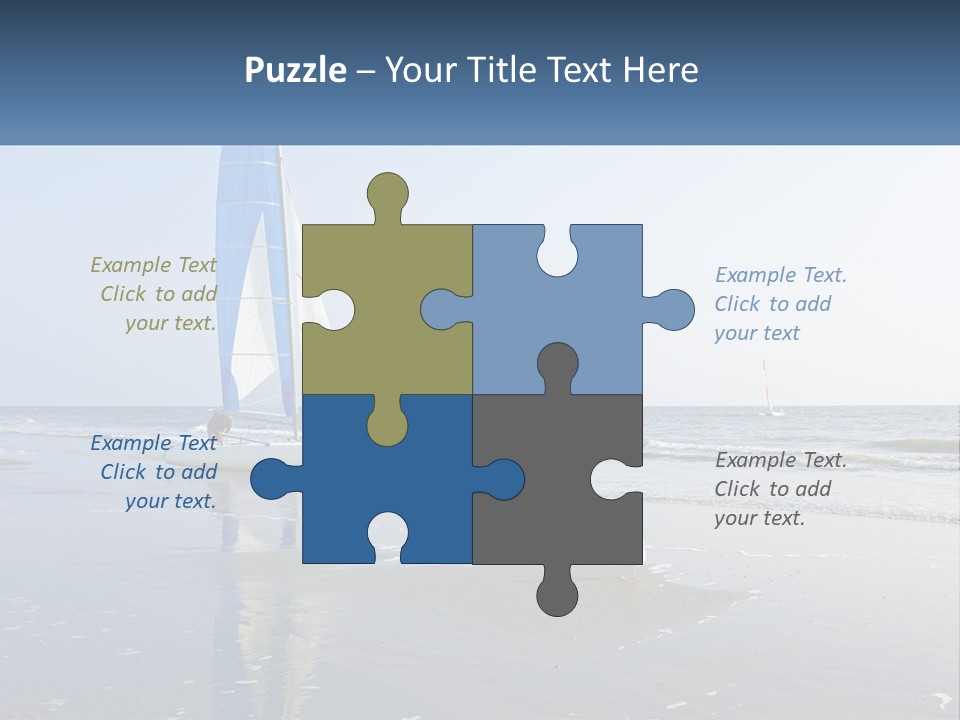 A Sailboat On The Beach With A Person On It PowerPoint Template