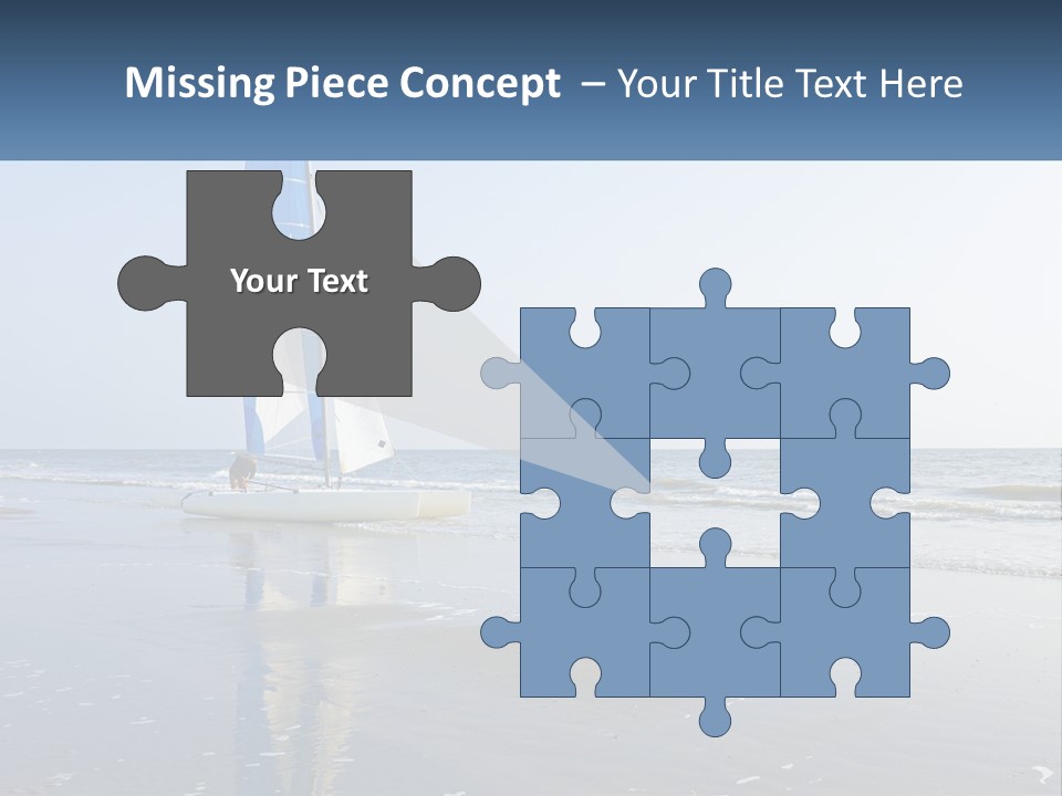 A Sailboat On The Beach With A Person On It PowerPoint Template