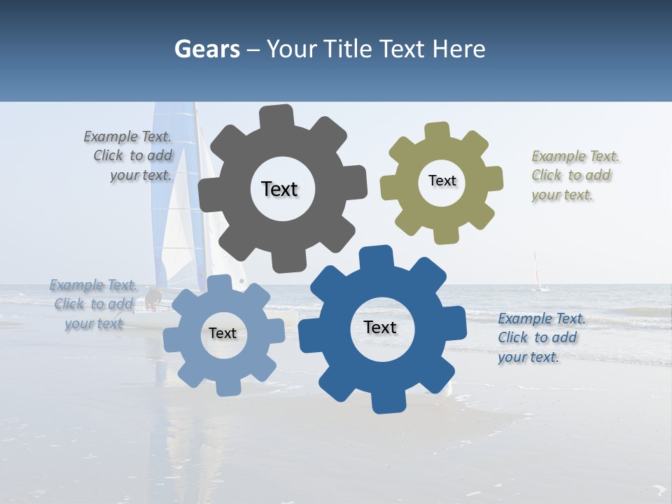 A Sailboat On The Beach With A Person On It PowerPoint Template