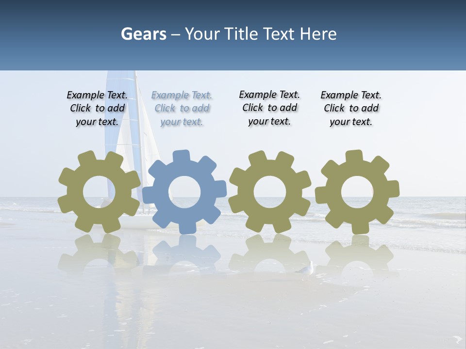 A Sailboat On The Beach With A Person On It PowerPoint Template