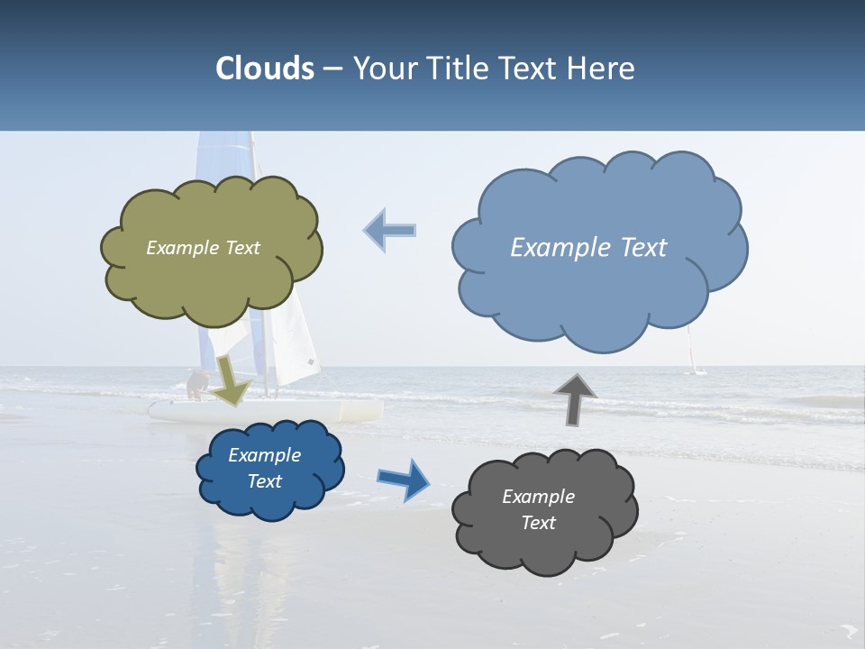 A Sailboat On The Beach With A Person On It PowerPoint Template