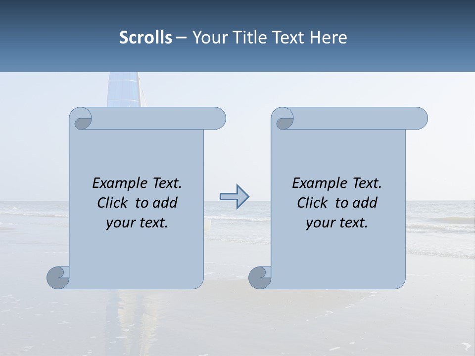 A Sailboat On The Beach With A Person On It PowerPoint Template