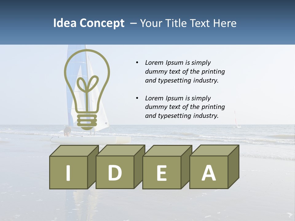 A Sailboat On The Beach With A Person On It PowerPoint Template