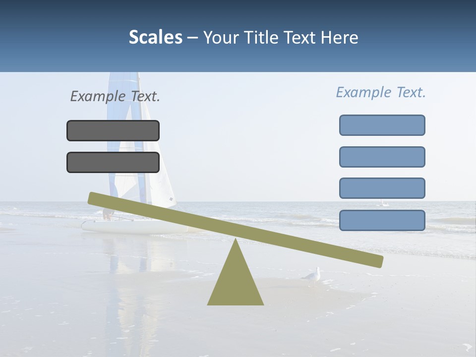 A Sailboat On The Beach With A Person On It PowerPoint Template