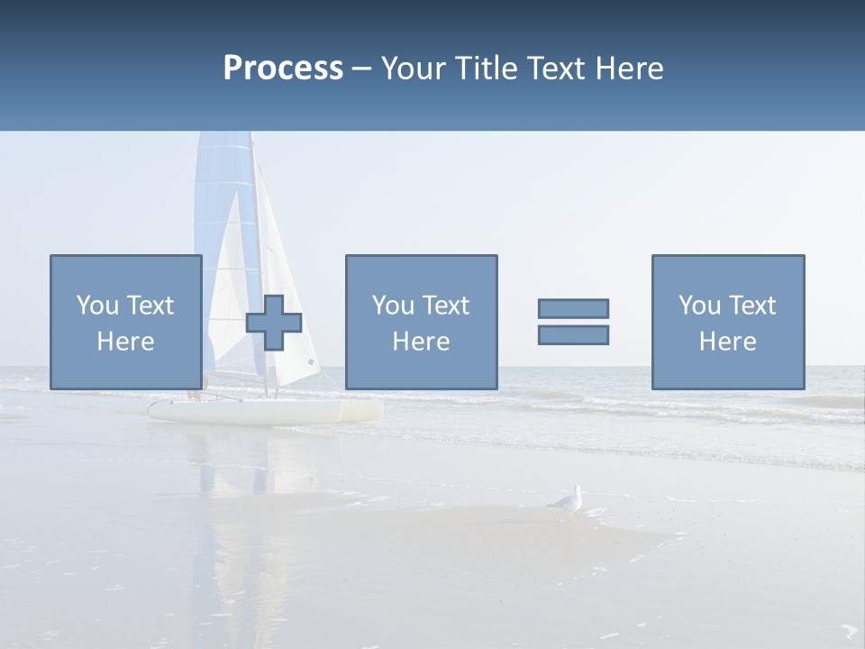 A Sailboat On The Beach With A Person On It PowerPoint Template