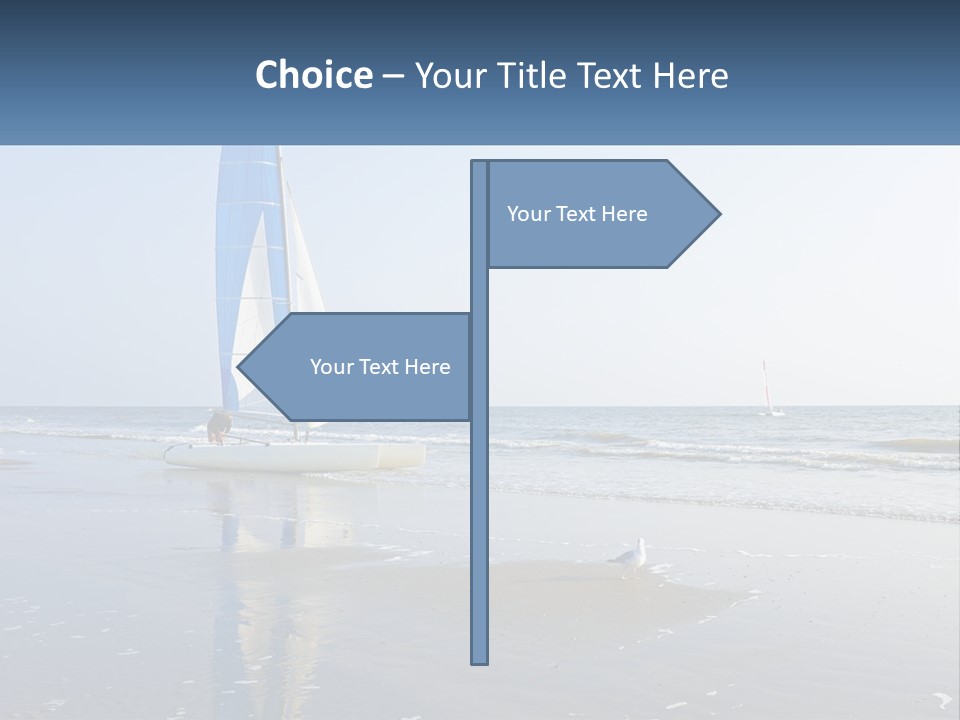 A Sailboat On The Beach With A Person On It PowerPoint Template