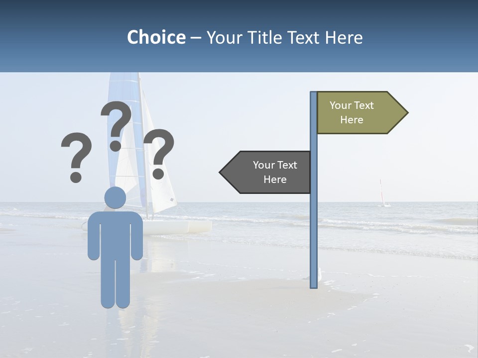A Sailboat On The Beach With A Person On It PowerPoint Template