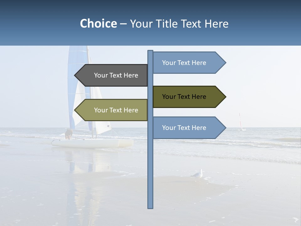 A Sailboat On The Beach With A Person On It PowerPoint Template