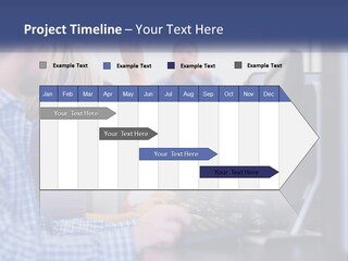 A Group Of People Standing Around A Computer Screen PowerPoint Template