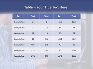 A Group Of People Standing Around A Computer Screen PowerPoint Template