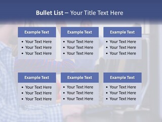 A Group Of People Standing Around A Computer Screen PowerPoint Template