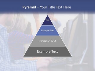 A Group Of People Standing Around A Computer Screen PowerPoint Template