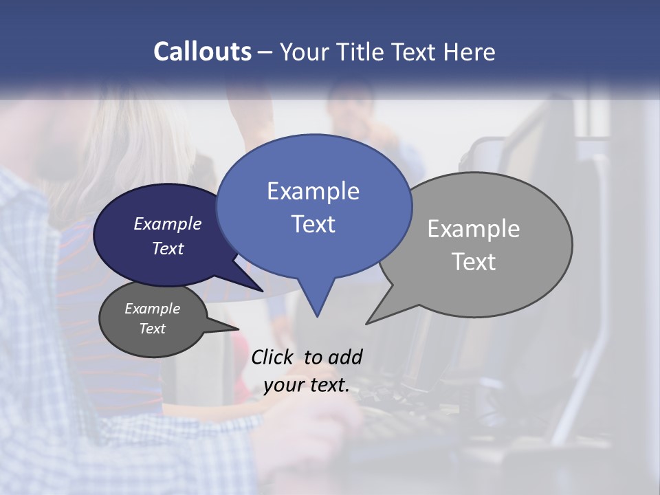 A Group Of People Standing Around A Computer Screen PowerPoint Template