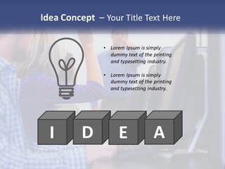 A Group Of People Standing Around A Computer Screen PowerPoint Template