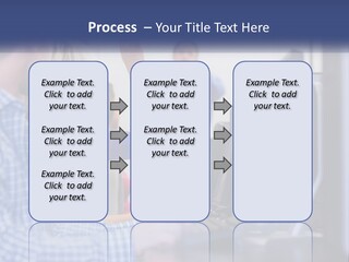 A Group Of People Standing Around A Computer Screen PowerPoint Template